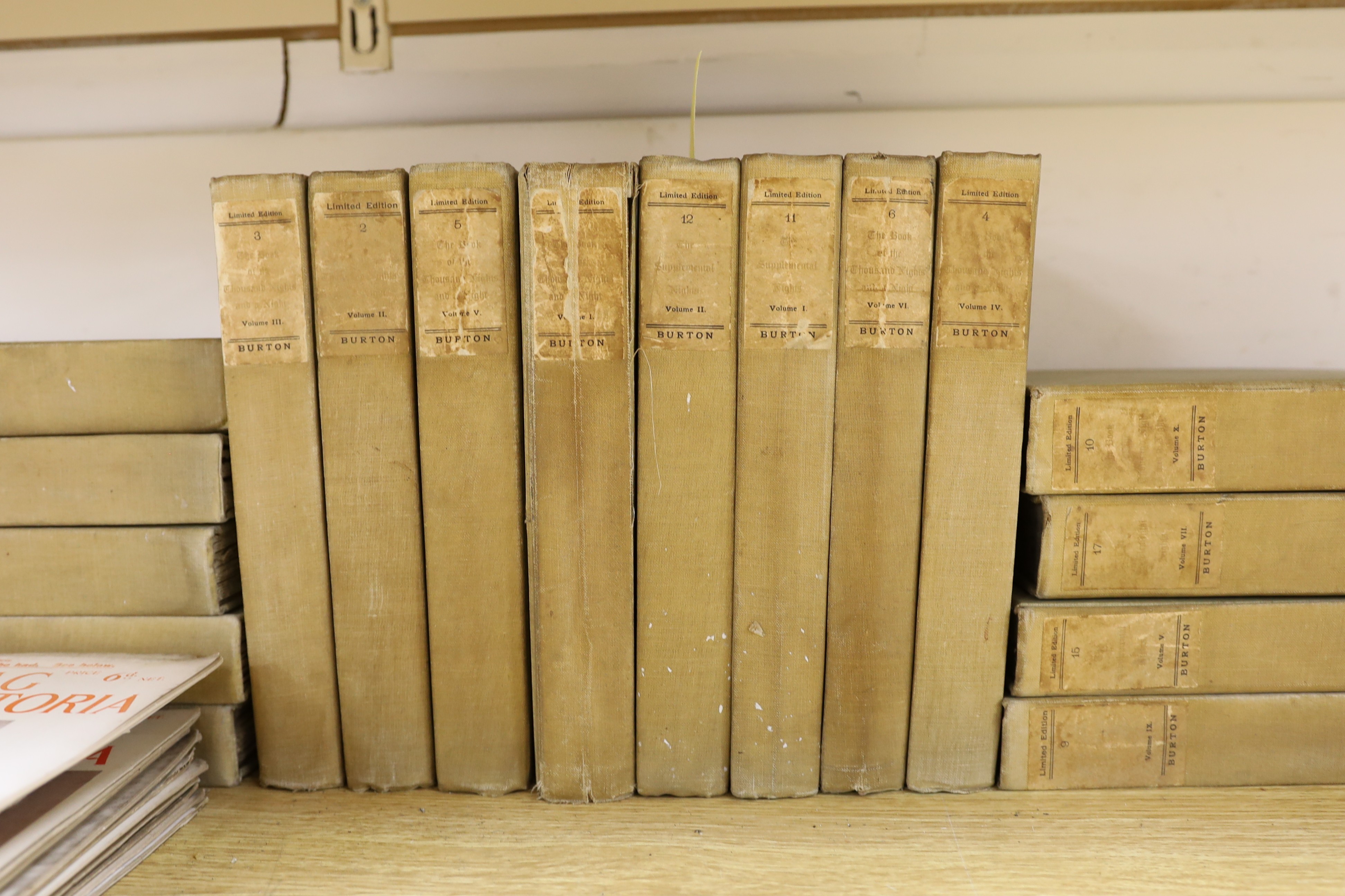Books: 17 volumes The Book of the Thousand Nights and periodicals